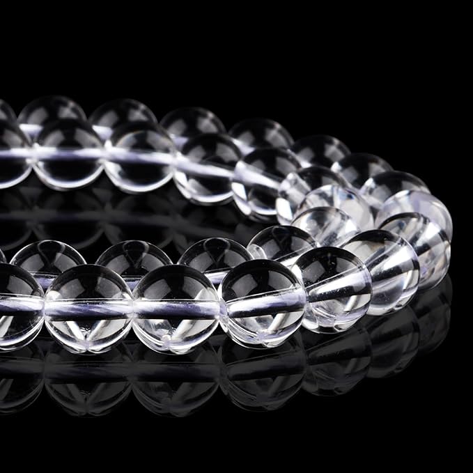 Crystal Beads for Jewelry Making - 10mm Glass Round Craft Beads for Bracelets(35-38pcs, Clear Crystal)