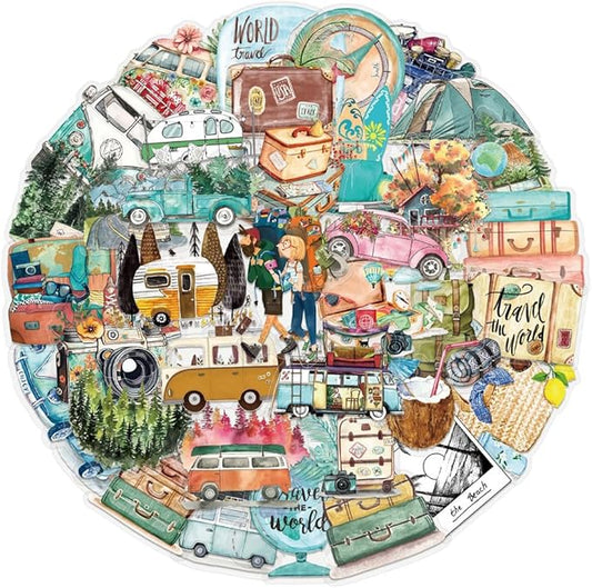 50Pcs Waterproof Vintage Stickers,Scrapbooking Supplies Kit,Aesthetic Decorative Craft Sticker for Planner, Bullet Journaling, Junk Journal, Water Bottles, Laptop, Retro Craft.Car