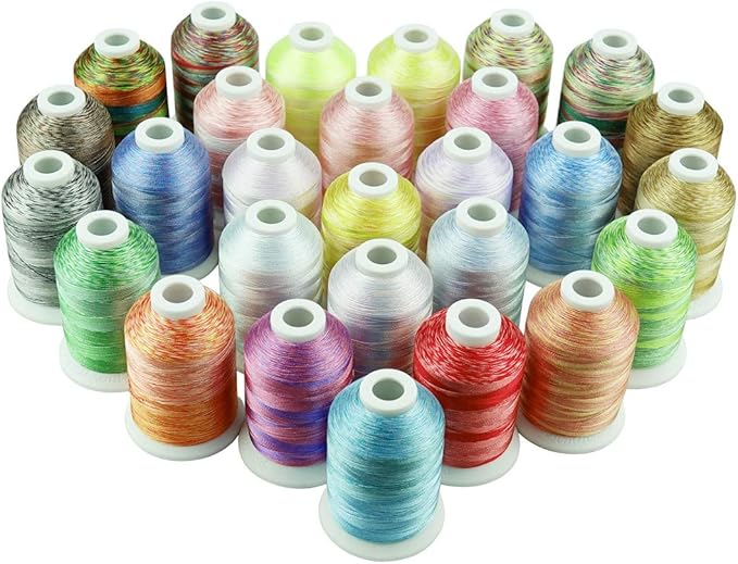 Simthreads 28 Variegated Color Embroidery Machine Thread 1100 Yards Each for Janome Brother Pfaff Babylock Singer Bernina Husqvaran and Most Sewing Embroidery Machines