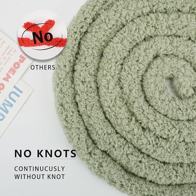 Chunky Yarn for Hand Knitting, Chunky Chenille Blanket Yarn for Crocheting, Bulky Soft Fluffy Chenille for Blanket Project, 8 Pack of 8oz/25yds, Sage Green