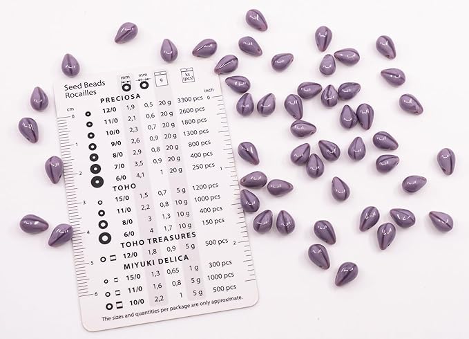 Czech 50-Piece Glass Beads, 6x9mm, Teardrop Silk Dirty Lavender Violet (24010)
