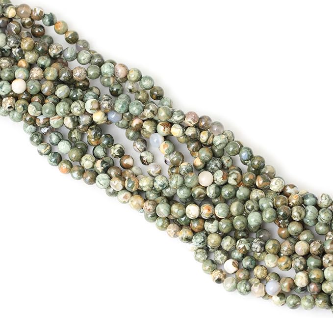 cheavian 60pcs 6mm natural aust rhyolite stone gemstone round loose beads for jewelry making 1 strand 15"