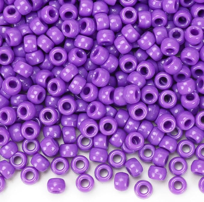 IOOLEEM Purple Pony Beads,1200pcs Beads for Bracelets Making & Hair braiding, Kandi Friendship Bracelets & Jewelry Making.