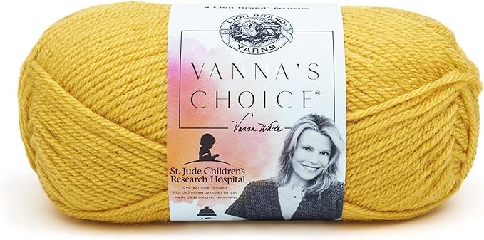 Lion Brand Yarn (1 Skein) Vanna's Choice Yarn, Mustard