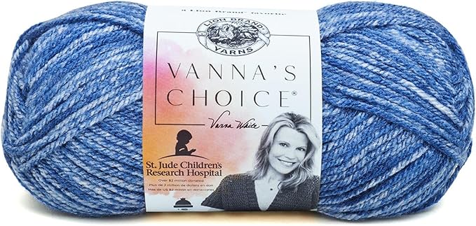 (1 Skein) Lion Brand Yarn Vanna's Choice Yarn, Denim Mist
