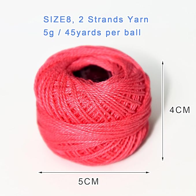 Crochet Thread 10 Balls Cardinal Size 8 for Crochet Hardanger Cross Stitch Needlepoint Hand Embroidery (Warm Color Series)