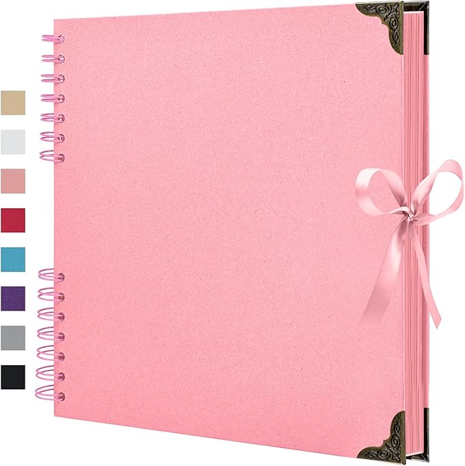 Scrapbook Album 8x8 Inch - 40 Pages Hardcover Kraft Paper Photo Album, Memory Book for Wedding, Anniversary, Family, Christmas, Baby Shower, Ideal for Preserving Precious Moments