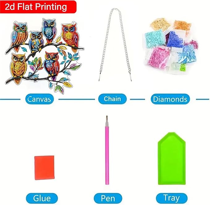 ARPADAMO Hanging Diamonds Art kit for Adult,DIY Bird Pendant Diamonds Painting Art Kit, 7.8x7.8 inch Acrylic Diamonds Painting Board Kit Ornament, Special Crystal Diamond Hanging Ornament