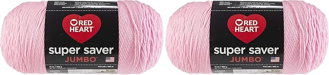 Coats Yarn E302B.0373 Red Heart Super Saver Jumbo Yarn, Petal Pink (Pack of 2)