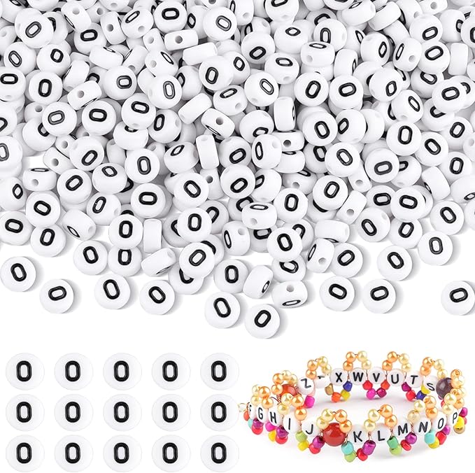 1500pcs Letter O Beads Bulk, Letter Beads, Alphabet Bead for Friendship Bracelets, Jewelry Making Supplies,DIY Making Kit