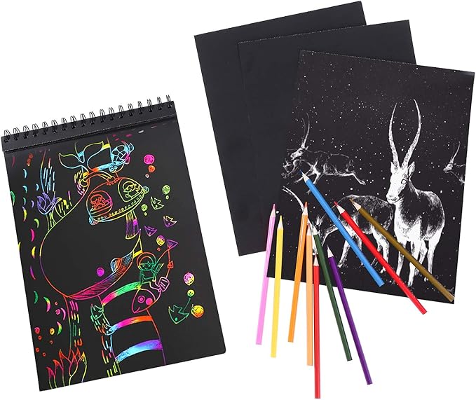 Bachmore Black Sketch Pad, 5.5''X8.5, 60 Sheets (122lb/ 180gsm),Top Spiral-Bound, Heavyweight Paper, for Graphite & Colored Pencils, Charcoal (5.5X8.5)