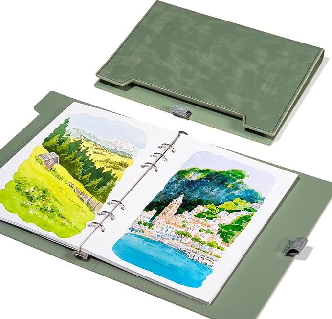 Lightwish Watercolor Sketchbook,100% Cotton Acid Free Watercolor Journal,300gsm/140lb Hot Press Watercolor Paper for Artists,Adults,Students,20 Sheets,9.25 * 6.3 Inches