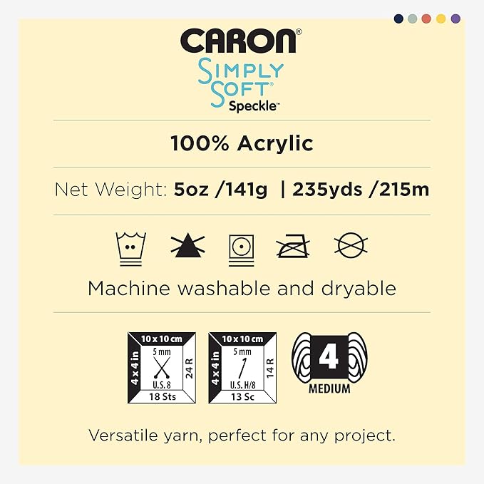 CARON Simply Soft Speckle Yarn, Seashell