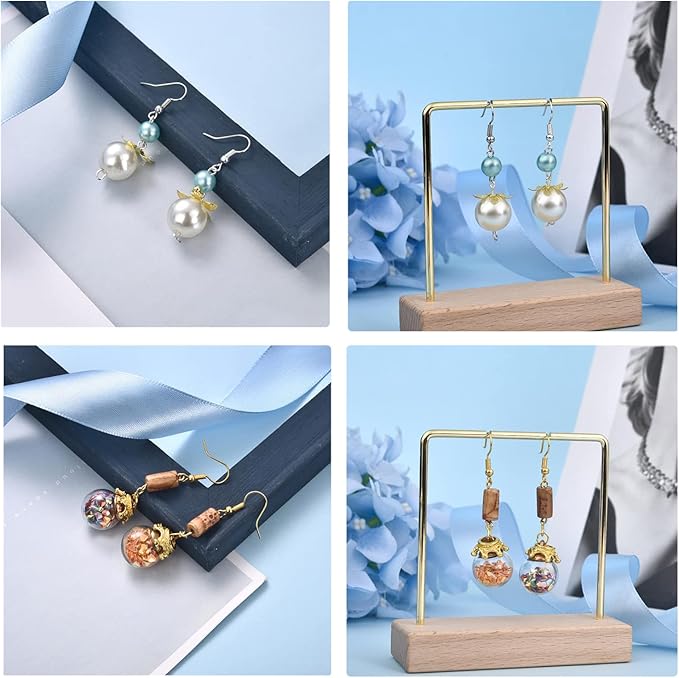 agcfabs 350pcs 20×17mm 7 color earring hooks hypo-allergenic ear wires fish hooks with a transparent plastic box jewelry findings for diy jewelry making (350)