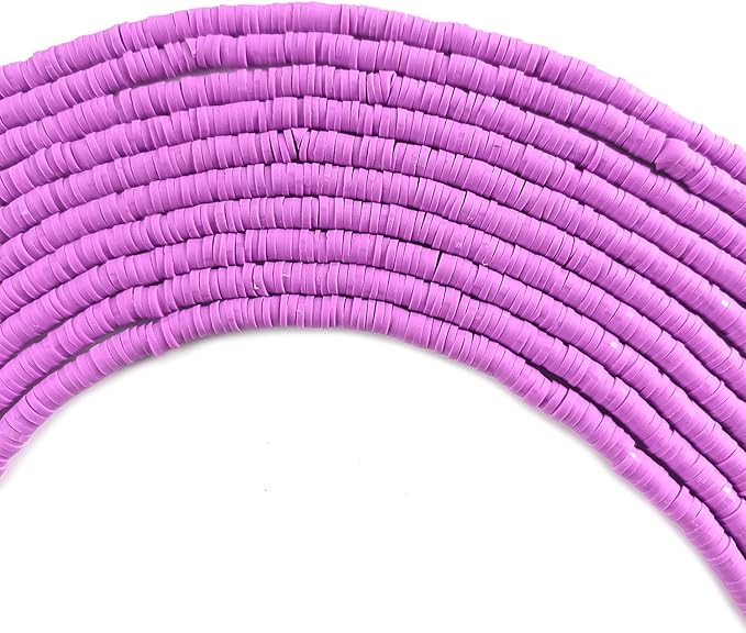 3500 Pcs 6mm Colorful Flat Clay Beads for DIY Polymer Round Handmade Jewelry Making for Necklace Bracelet Earring Pendant and Anklet Craft Making(Lightpurple)