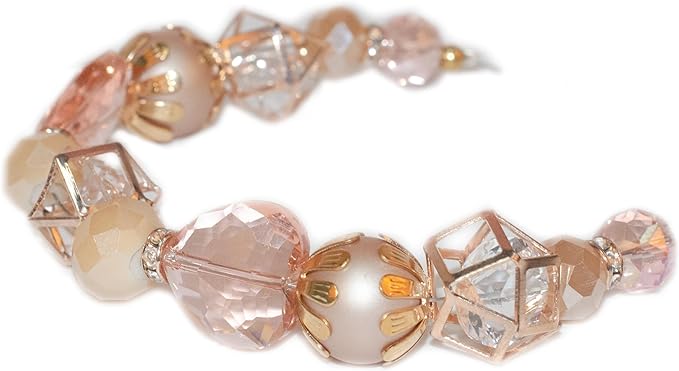 Glass Beads for Bracelets Jewelry Making Adults Keychains Bead Strand Large Unique Crystal Assortment for Craft Rondelle Faceted Flat Crackle Sparkly Bling Cute Pretty Beading Kit (Coral)