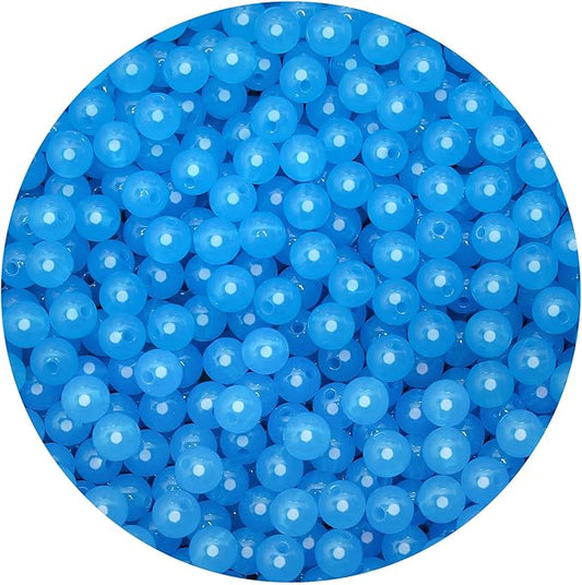 bonny boxx 500pcs 8mm jelly sapphire acrylic round beads, smooth transparent acrylic balls, plastic resin gumball bubblegum chunky beads for necklace & bracelet making, crafting supplies