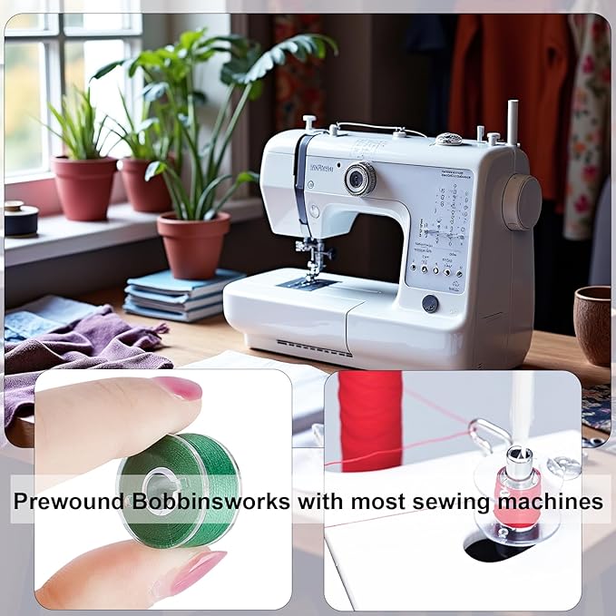 210 Pcs Prewound Bobbin Thread Set – 36 Colors Size A Class 15 (SA156) Bobbins, Plastic Sided, 40S/2 Spun Polyester Thread for Singer Brother Janome Embroidery & Sewing Machines