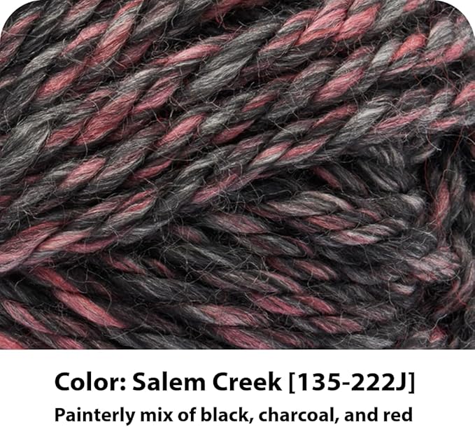 Lion Brand Yarn Hometown Yarn, Super-Bulky Yarn for Knitting, Crocheting, and Crafting, 3 Pack, Salem Creek
