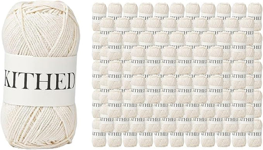Cotton Yarn，10.5oz，526yard，3 Pack ，Soft Yarn for Crocheting and Knitting ((61) Milk White-45pack)