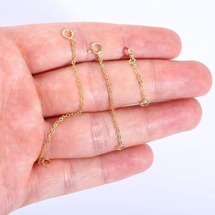 3 Pcs 925 Sterling Silver Necklace Extenders for Women Durable Strong Removable Necklace Bracelet Anklet Extension Jewelry Making Chains