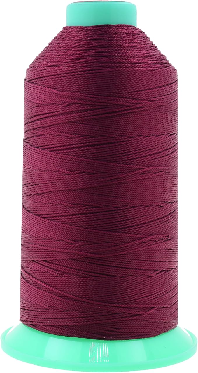 Mandala Crafts Size 277 840D T270 Bonded Nylon Thread - Burgundy 800 YDs Tex 270 Heavy Duty Sewing Threads for Leather, Jeans, Weaving, Outdoor Marine Upholstery