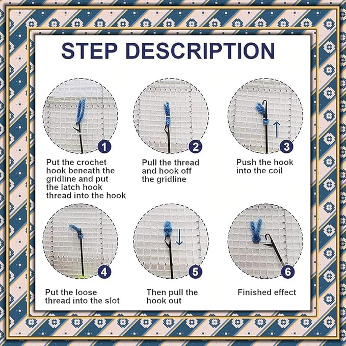 DL-YTG DIY Latch Hook Kits House Throw Carpet Embroidery Cover Rug Pattern Color Printed Canvas 52x38cm, Crochet Needlework Crafts for Adults