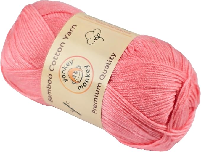 10-Pack of Yonkey Monkey 500 Grams Yarn - 70% Rayon derived from Bamboo, 30% Cotton - Imported - Peach 9008