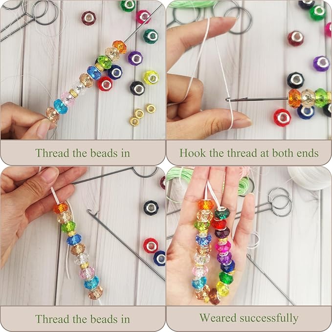 4 Pcs Point Loop Turner Sewing Tool, Tongue Crochet Tool Latch Hook Tool for Silicone Beads Belts Strips DIY Accessories