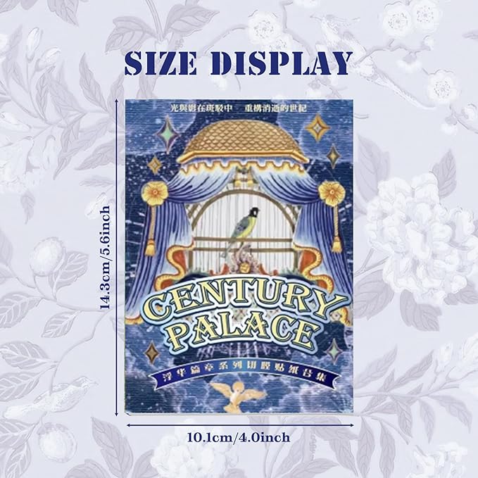Aesthetic Die-Cut Sticker Book - 30 Sheets Matte & Tactile Finish Vintage Journaling Scrapbooking Supplies for Adults & Crafts