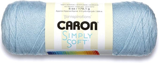 Caron Simply Soft Solids Yarn (4) Medium Gauge 100% Acrylic - 6 oz - Blue - Machine Wash & Dry (H970039712)