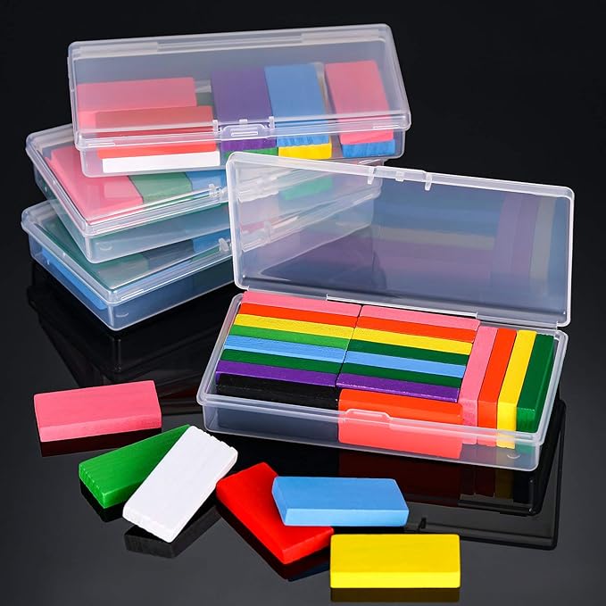 SATINIOR Pack of 12 Clear Plastic Bead Storage Containers with Hinged Lids for Beads and More (12.8 x 6.1 x 2.45 x 2.9 inches)