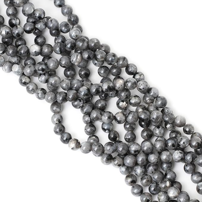 cheavian 45pcs 8mm natural black labradorite gemstone round loose beads crystal energy stone for diy jewelry making 1 strand 15"