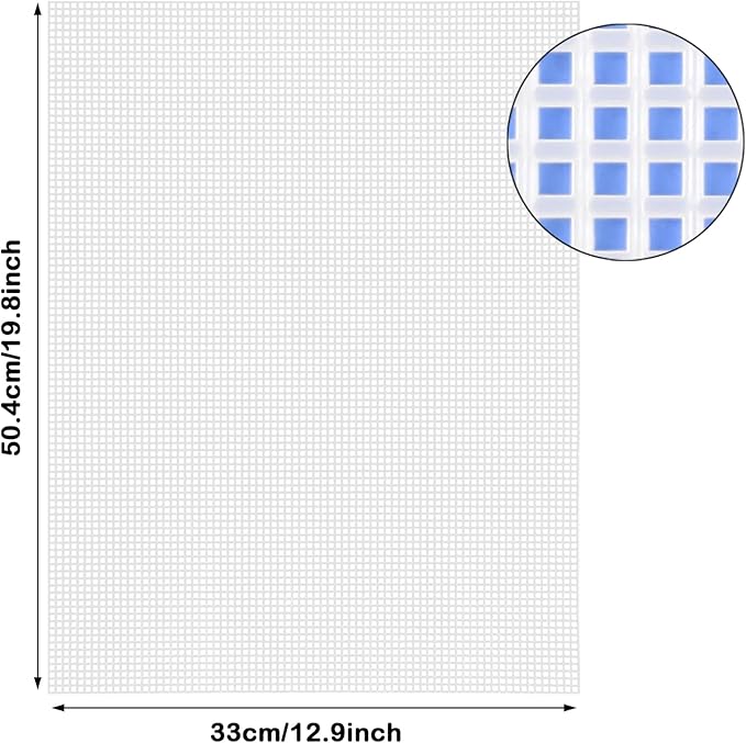 Allazone 3 PCS Plastic Canvas, 19.3 x 13 Inch Plastic Mesh Sheet for Cross Stitch, Embroidery, Knit Crochet Projects