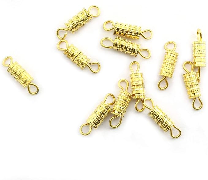 Barrel Screw Clasps 50PCS Gold Screw Barrel Jewelry Necklace Bracelet Clasps Connectors 4x13.5mm