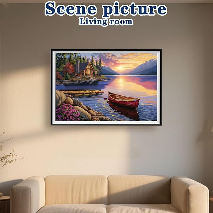 DOTZSO Landscape Diamond Painting Kits for Adults, Easy DIY 5D Round Full Drill Diamond Art kit Diamond Dot Crystal Gem Art and Craft for Beginners Home Wall Decor 12x16 Inches