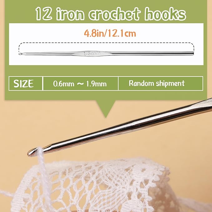 IMZAY 54 Pcs Crochet Hooks Set, 0.6mm-6.5mm Crochet Needles for Yarn Crochet Kits for Beginners, Ergonomic Crochet Hooks with Knitting Accessories, Crochet Supplies, Knitting Needles for Crocheters