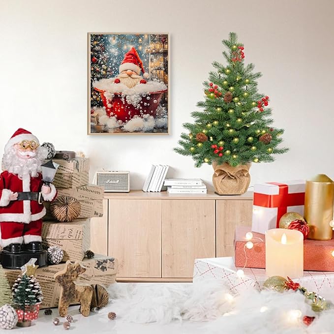 Christmas Gnome Paint by Number for Adults, Christmas Paint by Numbers Kit for Adults Beginners, Painting by Number DIY Crafts for Gift Home Decor 16x20 in