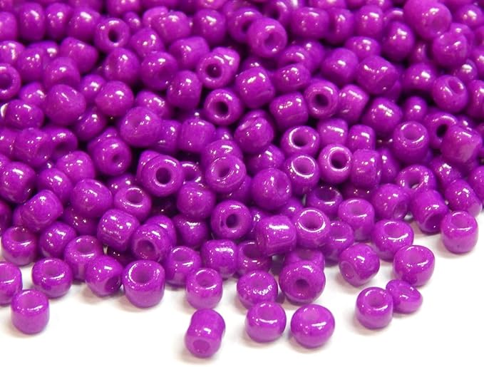 Perlin Glass Seed Beads 2mm 11/0 Round Mini Small Pony Beads 6500pcs for Making Earrings Bracelets Pendants Waist Jewelry DIY Handmade Opaque Color Kit (Purple)