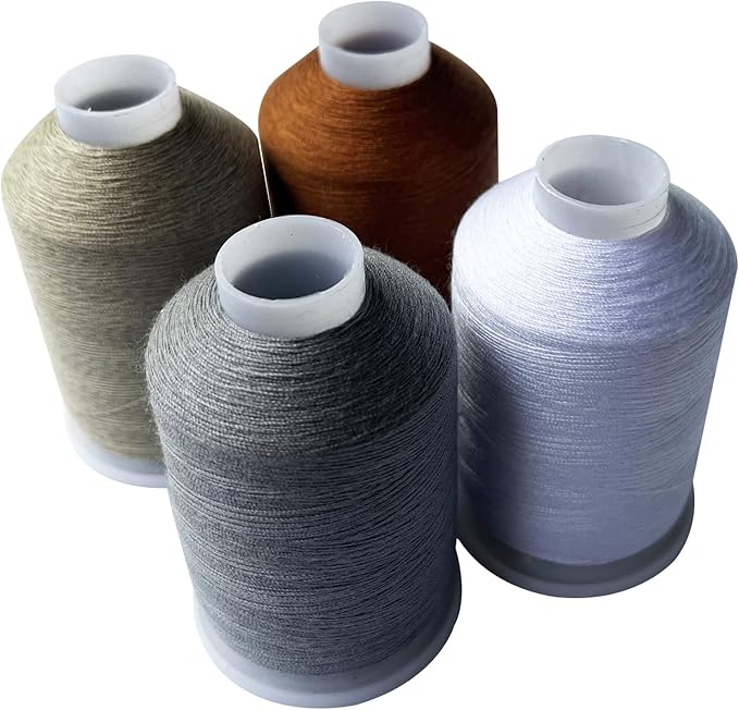 Sewing Thread Set, 4 Colors, 40s/2, 100% Polyester, 4000 Yards (Light Common Series)