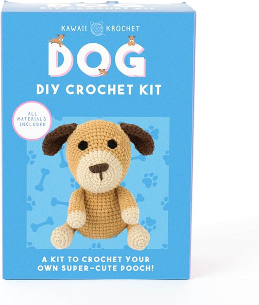 Gift Republic Kawaii Dog Crochet Kit DIY Craft Set for Creating Your Own Cute Puppy Gift for Teens & Adults Crafting Gift Idea Crochet Set