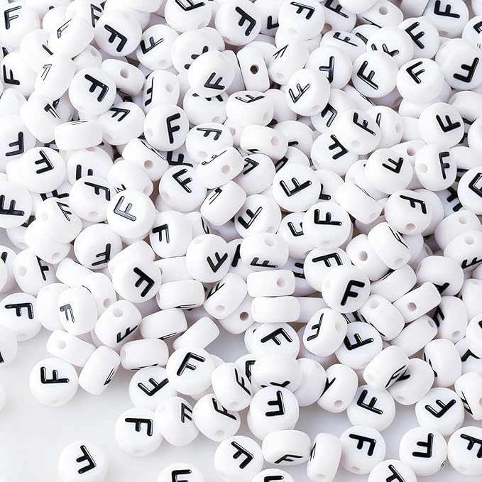 500pcs Letter F Beads for Friendship Bracelets Making Kit, DIY Jewelry Making Supplies Alphabet Beads