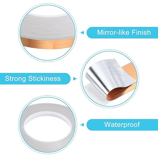 uxcell Metallic Tape, 0.39 in x 164 ft Self Adhesive Metalized Polyester Film Tape Waterproof Washi Tape for Walls Graphic Arts Gifts Wrapping Crafts Decoration, Brushed Rose Gold, 2 Pcs
