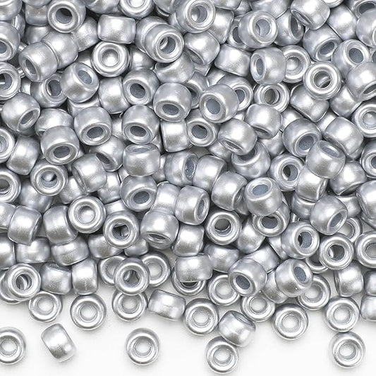 IOOLEEM Silver Color Pony Beads,1200pcs Beads for Bracelets Making & Hair braiding, Kandi Friendship Bracelets & Jewelry Making.