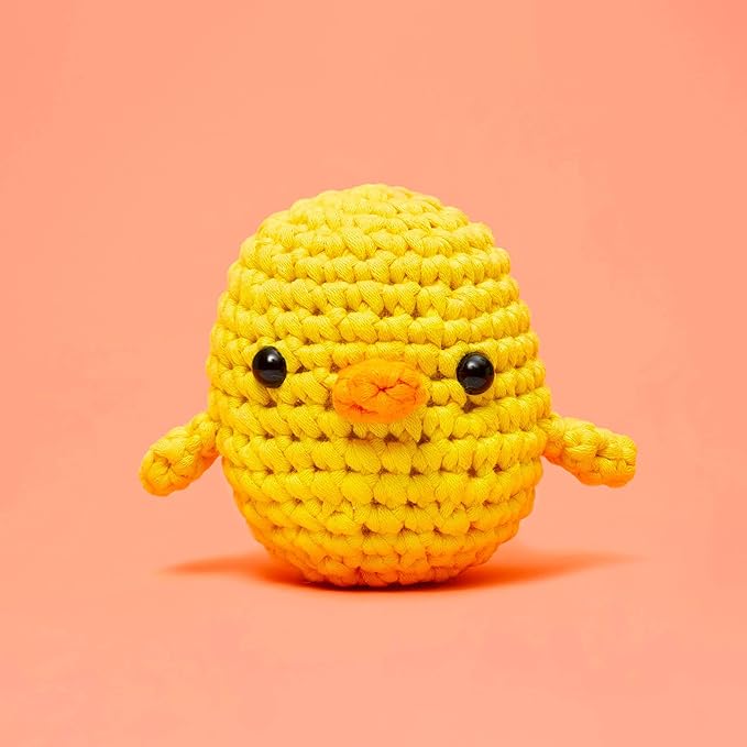 the woobles crochet kit for beginners - easy arts and crafts knitting & crochet animals kit as seen on shark tank - kiki the chick