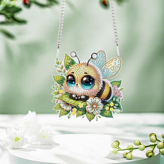 Tontut Diamond Art Painting Kits Hanging Decoration,5D Bee Diamond Art Painting,DIY Special Shape Diamond Craft Wall Garden Decoration,Gifts