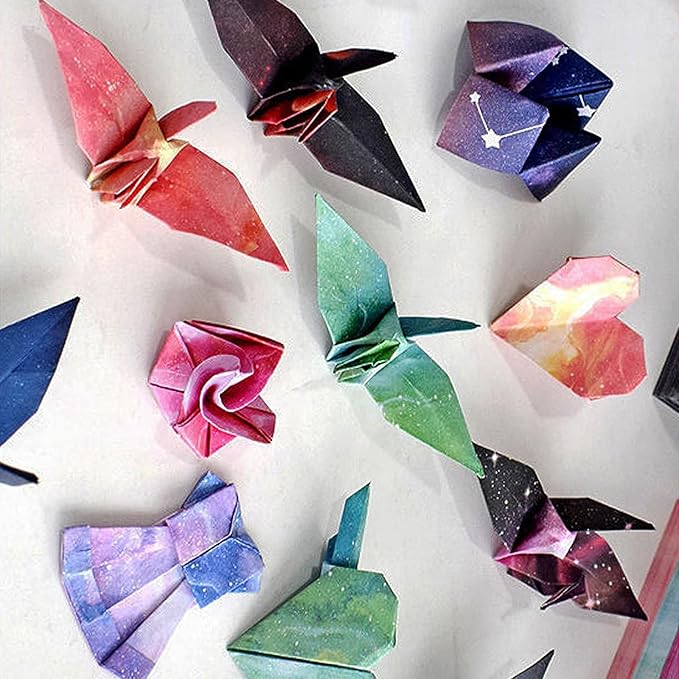 Origami Paper Kit for Kids Adults, 200 Sheets Starry Double-Sided Square Origami Paper for DIY Decoration, Scrapbook Decor, Folding Crafts (3.74*3.74in)