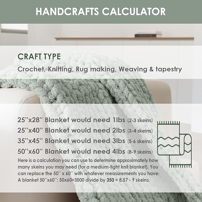 Jumbo Chenille Chunky Yarn for Crocheting - Super Bulky Fluffy Chunky Yarn for Hand Knitting - Extra Thick Soft Blanket Big Yarn 2 Jumbo Pack (27yds,8 oz Each Skein)