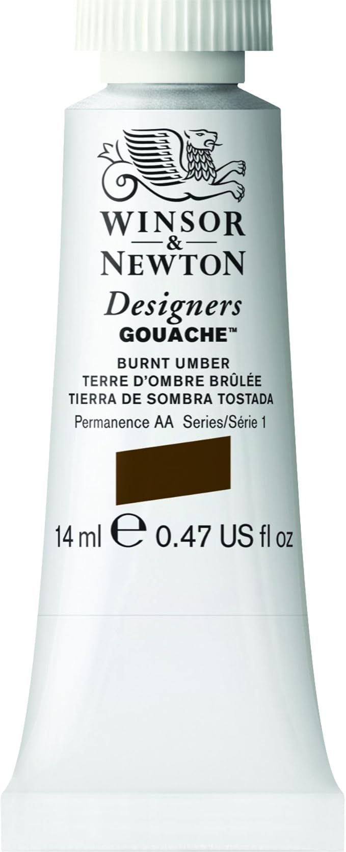 Winsor & Newton Designer's Gouache, 14 ml (0.47oz) tube, Burnt Umber