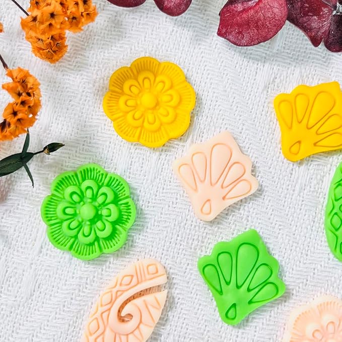Xaekicr Polymer Clay Cutters Set – 3PCS Decorative Clay Cutters for Polymer Clay Jewelry, Carved Pattern Clay Earring Cutters Shapes, DIY Clay Tools for Earrings and Crafts